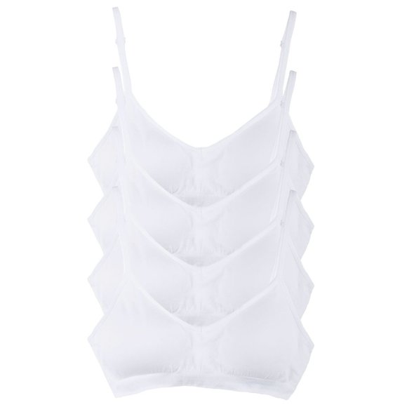 4-Pack Demi Padded Bralette Adjustable Straps A3 White New NWB